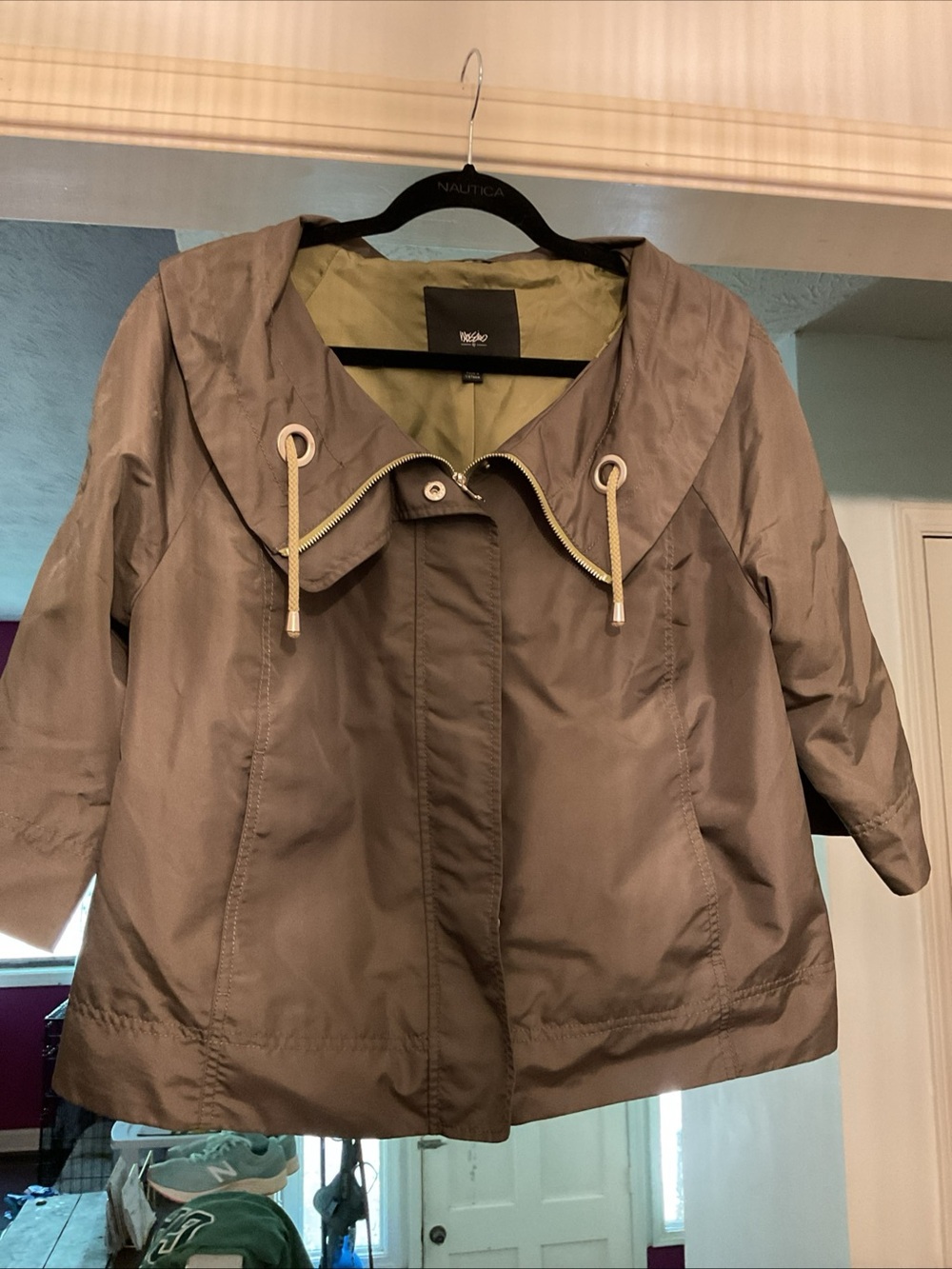 Moschino Taupe Hooded Lightweight Jacket